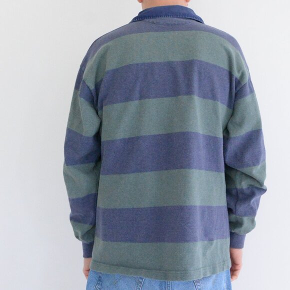 Striped Green and Blue Polo Shirt - Picture 2 of 10